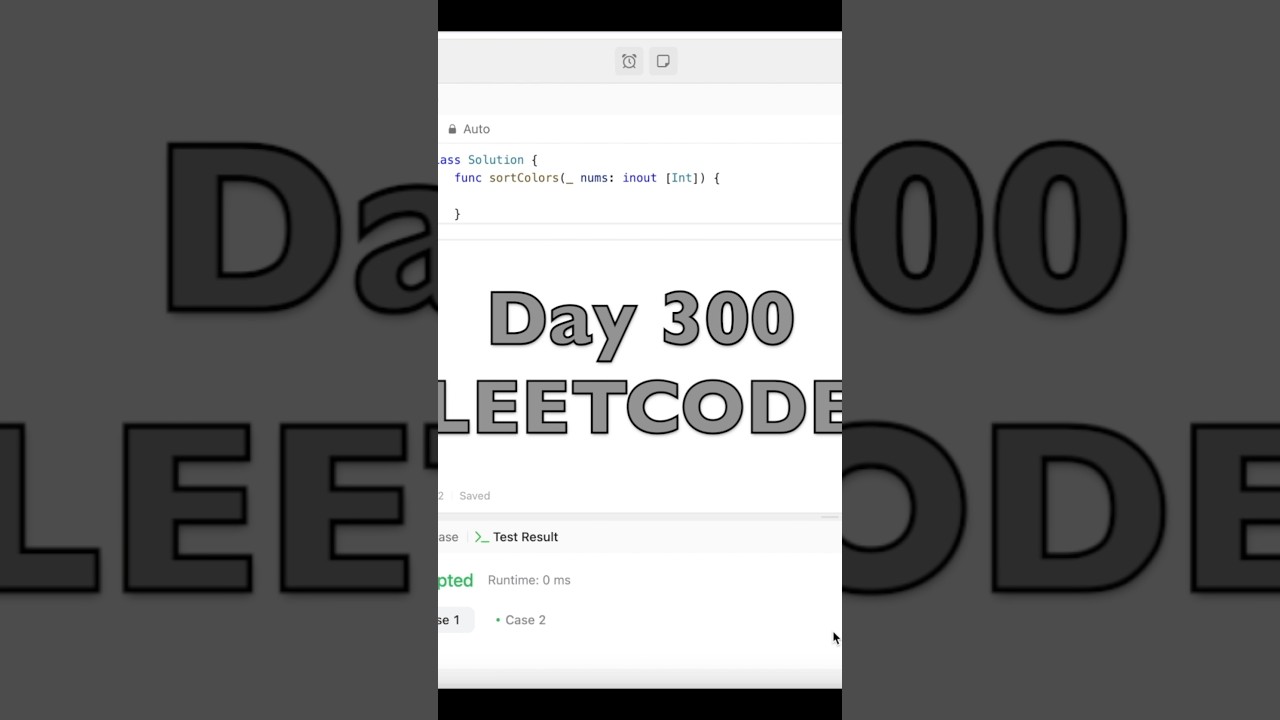 Day 300: LeetCode Problem 75. - Swift #daily #challenge #swiftui #coding #FAANG