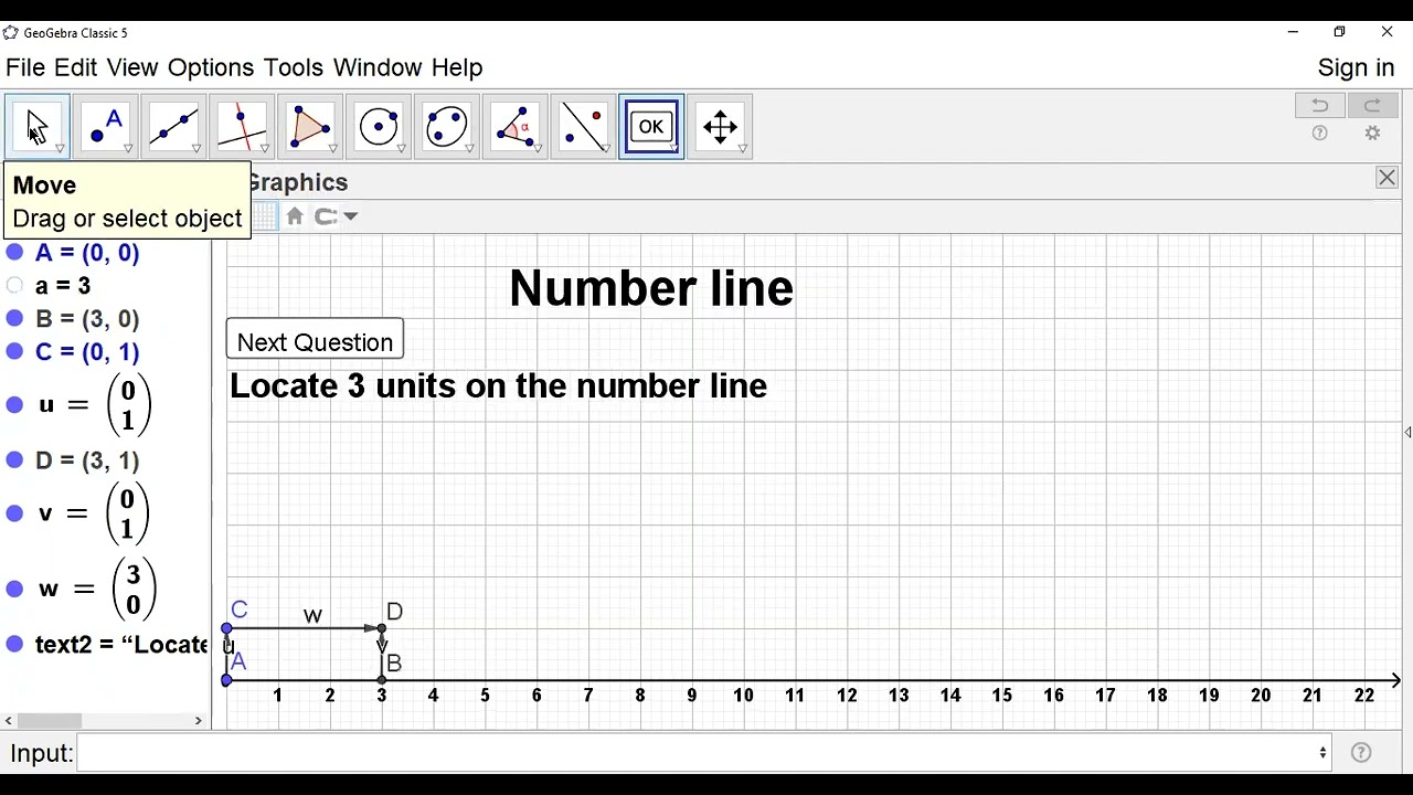 Topic 25: How to draw a number line using Geogebra?