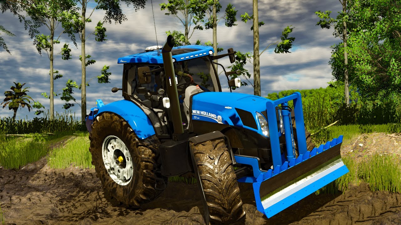 เอา T7 รถไถมาตีป่า งานออกมาดีมาก พร้อมล้มต้นไม้ใหญ่ เตรียมถมที่ FS25 BBGAMER