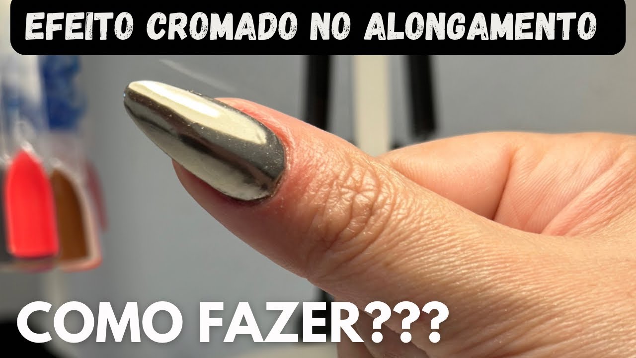 Como aplicar Pó Cromado nas unhas/ Soft Gel,Acrílico ou Gel ✅🖤✨