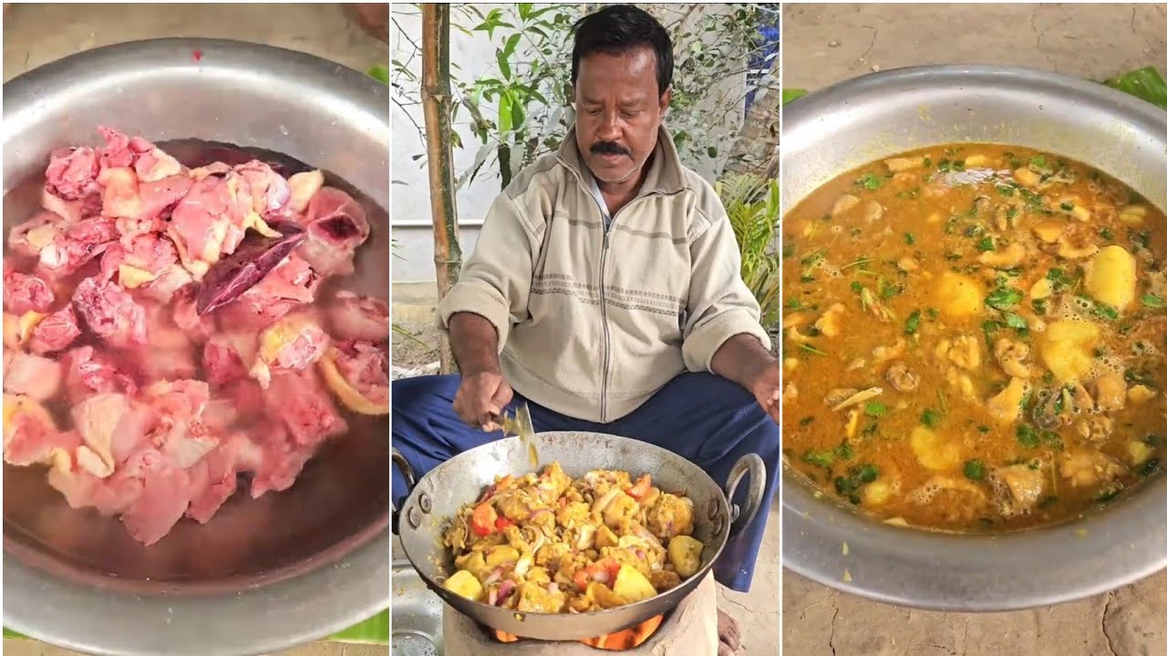 Simple Chicken Curry with Potato Village Style | Traditional Village Food Cooking 