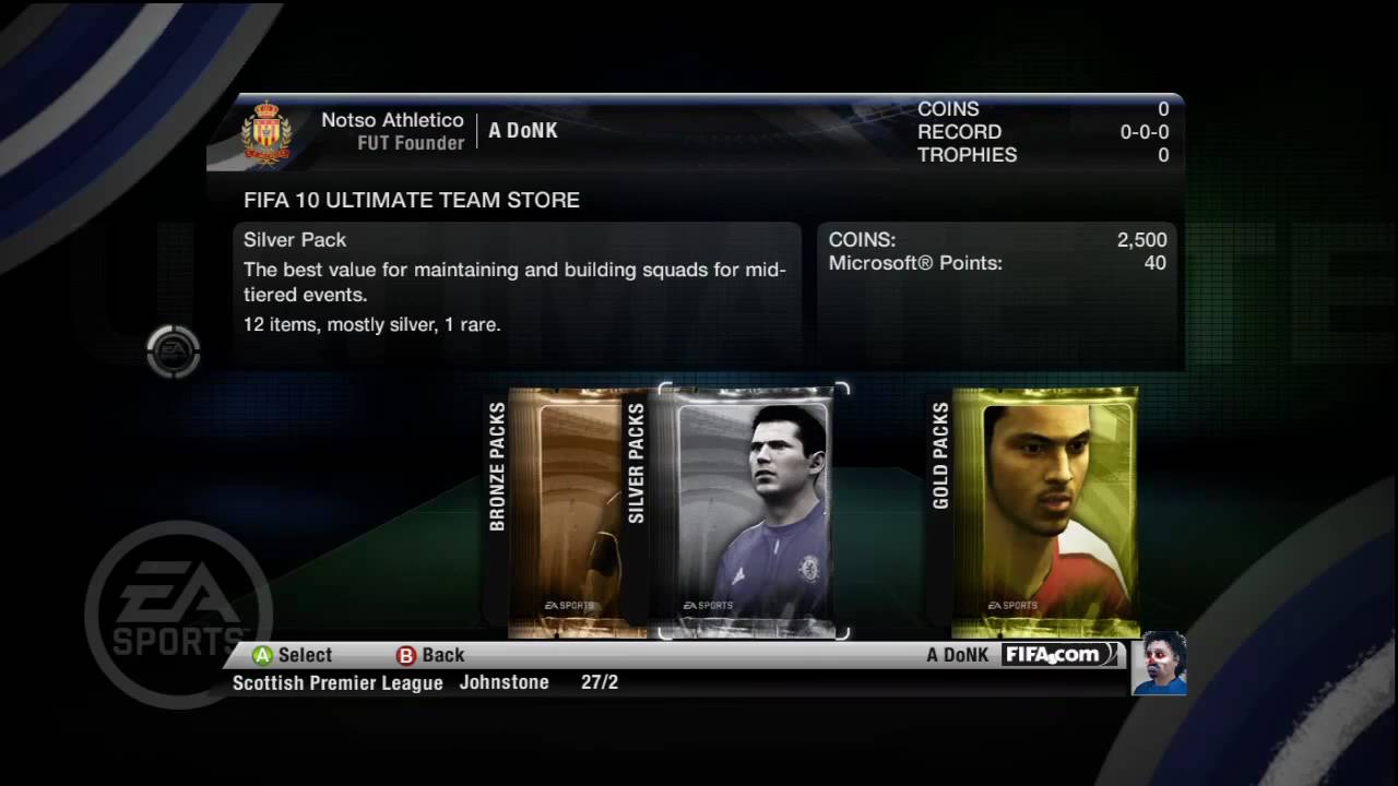Fifa 10 Ultimate Team - Two Free Gold Packs.