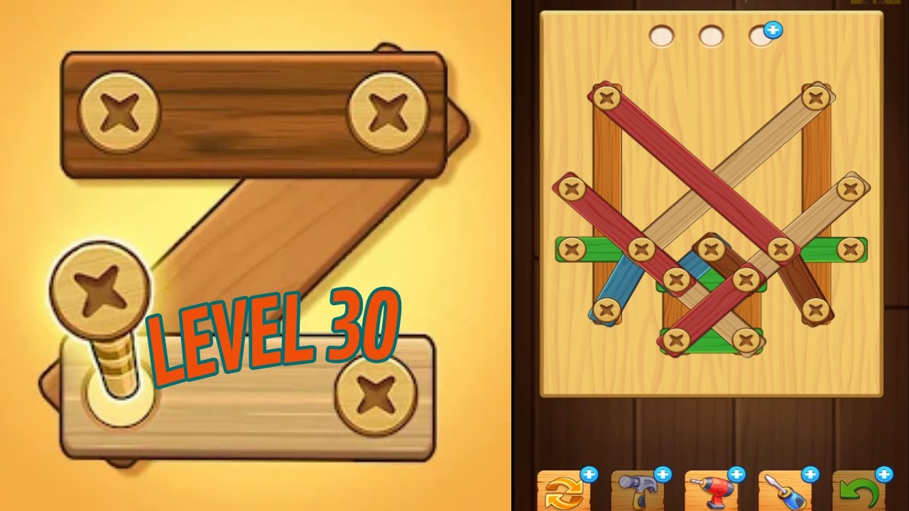 🏅 SCREW PUZZLE: Wood Nut & Bolt 🤪 Level 30 🧩 Gameplay Walkthrough