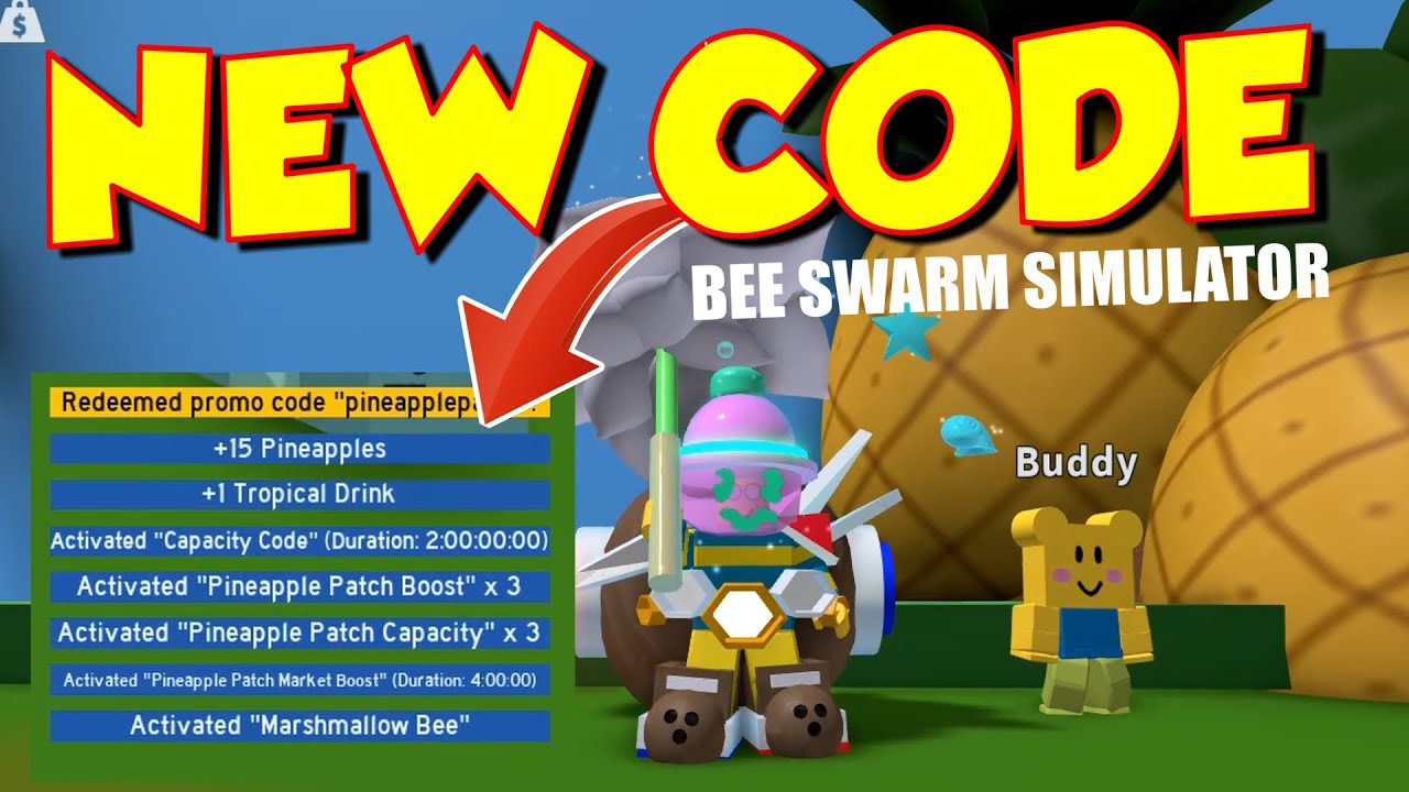 BEE SWARM SIMULATOR CODE - PINEAPPLE PATCH BOOSTS