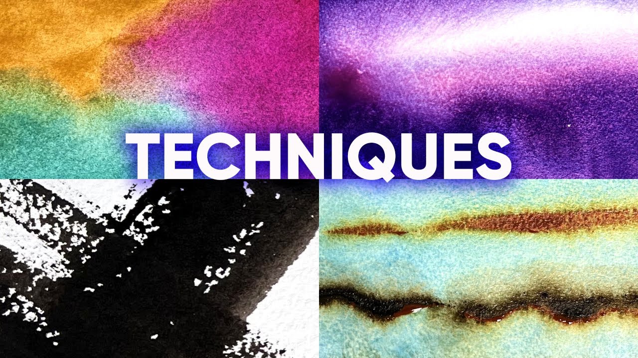 Les 4 Techniques indispensables à l'Aquarelle (TUTO)