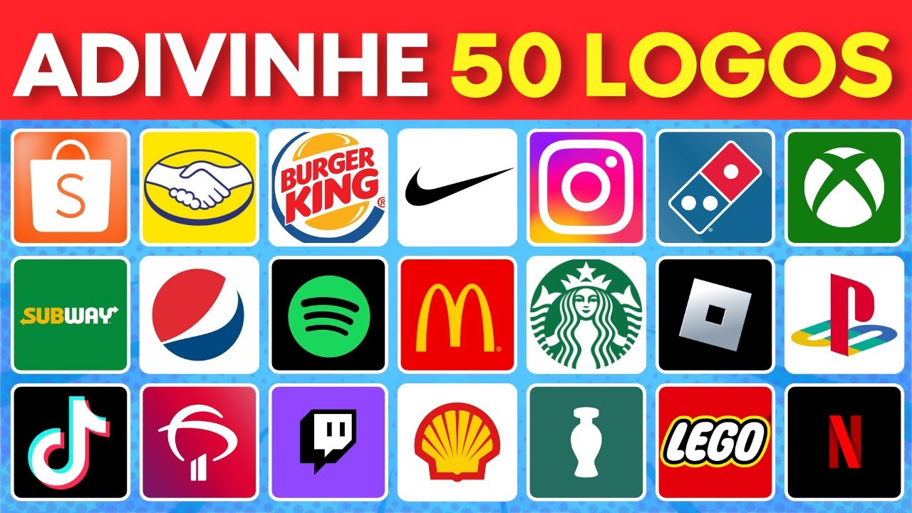 🔎 Adivinhe a Marca pelo Logo 🔥 | 50 Logos Famosos | Paraíso do Quiz
