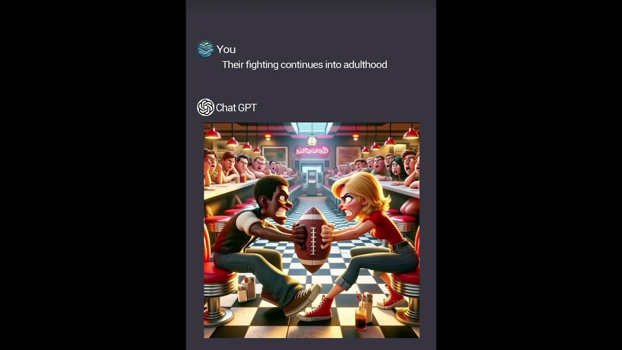 Imagine two people fighting over a football&hellip; #ai #aigenerated #aiart #cute #forever