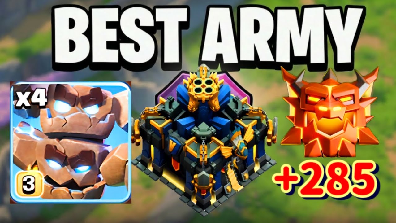 +285 Th17 Best Meteor Golem Army in Legend League (January Sason Day 10)