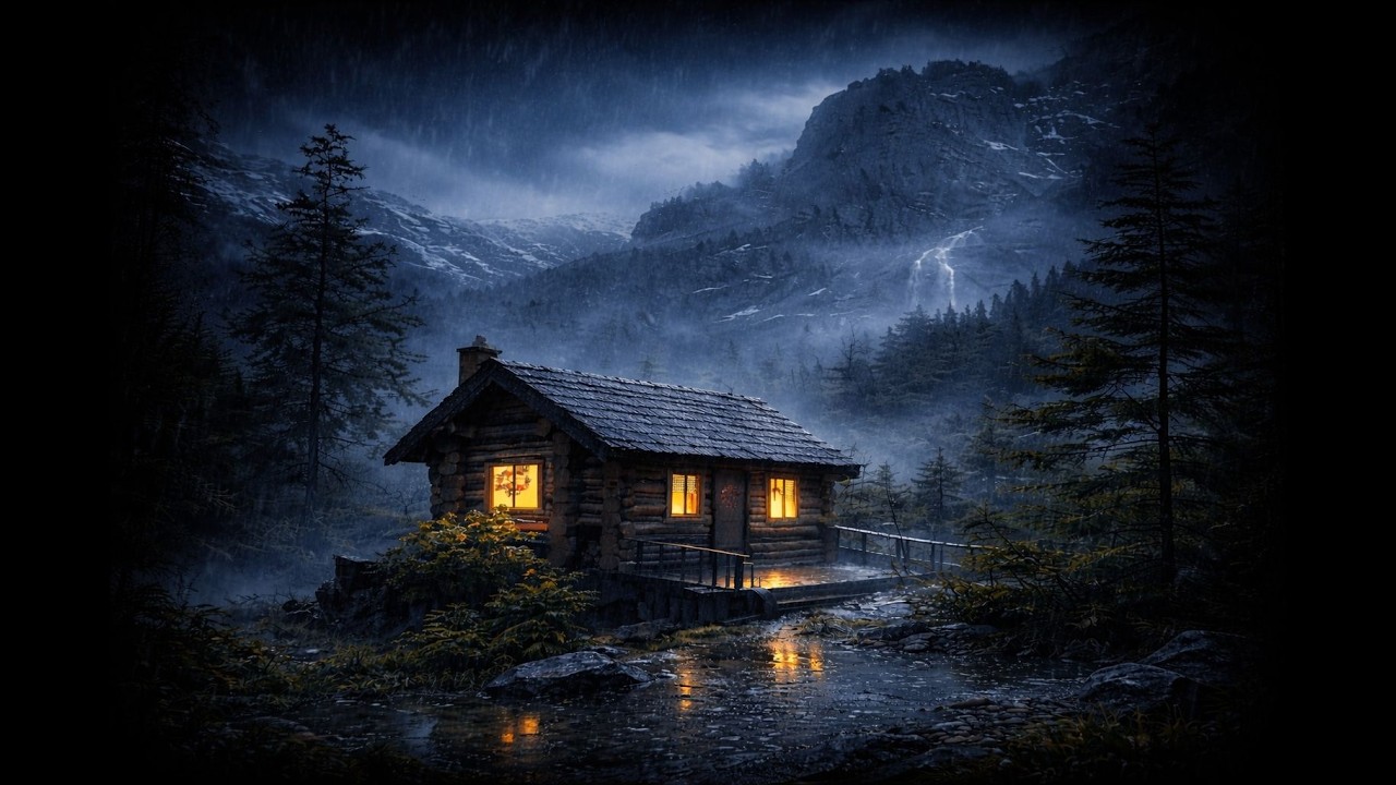 Sleep in 10 Minutes 🌧️ Heavy Rain & Thunder on Cozy Mountain Cabin (3 Hours)