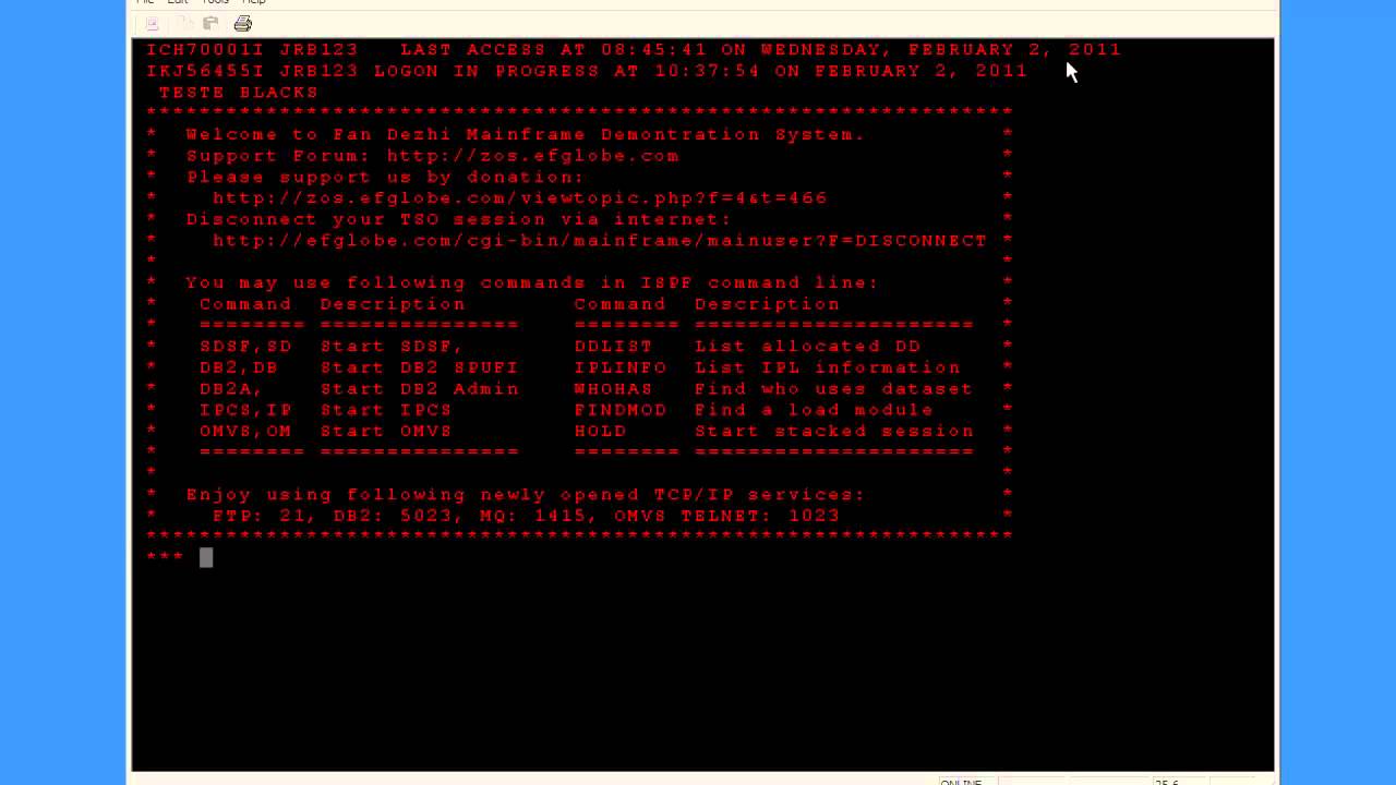 Mainframer Justin - How to log onto a mainframe computer system