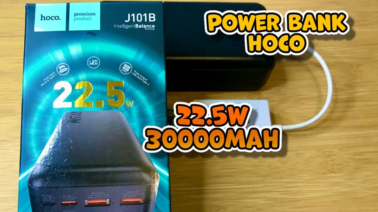 Power bank hoco j101b 30000mah 22 5w. Tест на емкость