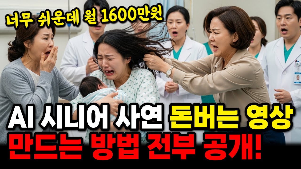 AI 시니어 유튜브로 월 1600만원 돈버는법! 사연 채널 롱폼 대본작성 영상제작