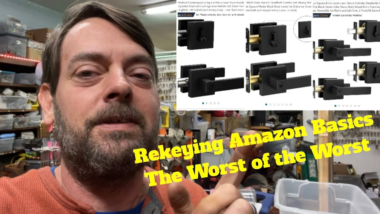 how to rekey Amazon Basics Lever Handle & Deadbolt