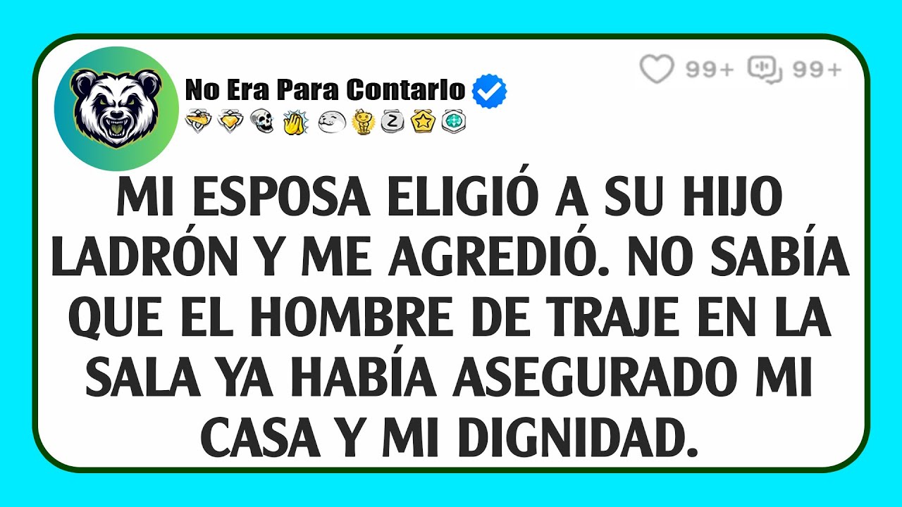 Mi esposa eligió a su hijo ladrón y me agredió. No sabía que el hombre de traje en la sala ya...