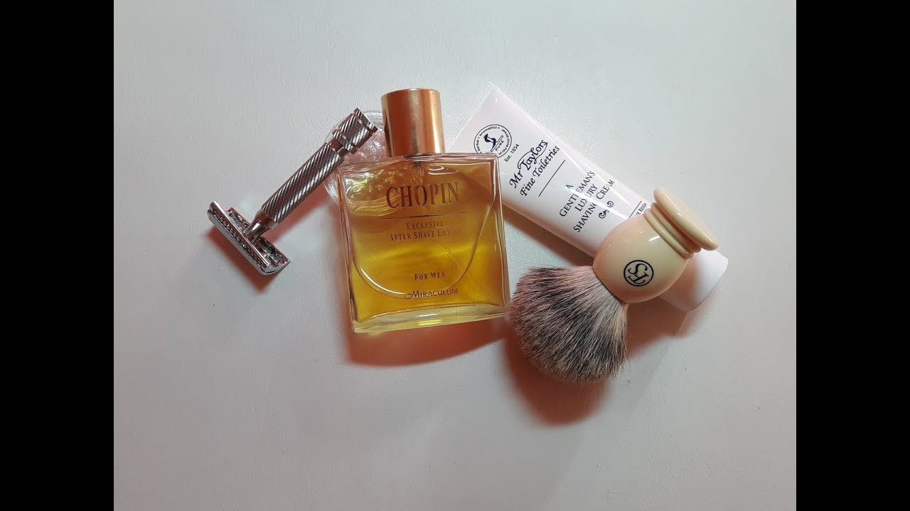 Бритье. FS badger, RazoRock 37 German slant, TOBS, Derby Premium, Chopin after shave lotion