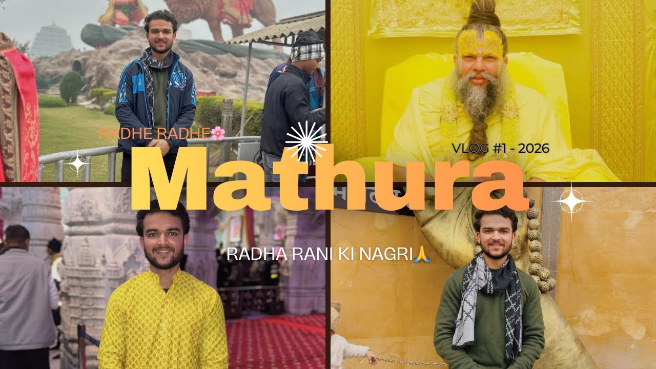Mathura, Radha Shyam Ki Nagri Sai New Year Ki Starting Krne ka man tha tho Nikal gye Darshan k liye🙏
