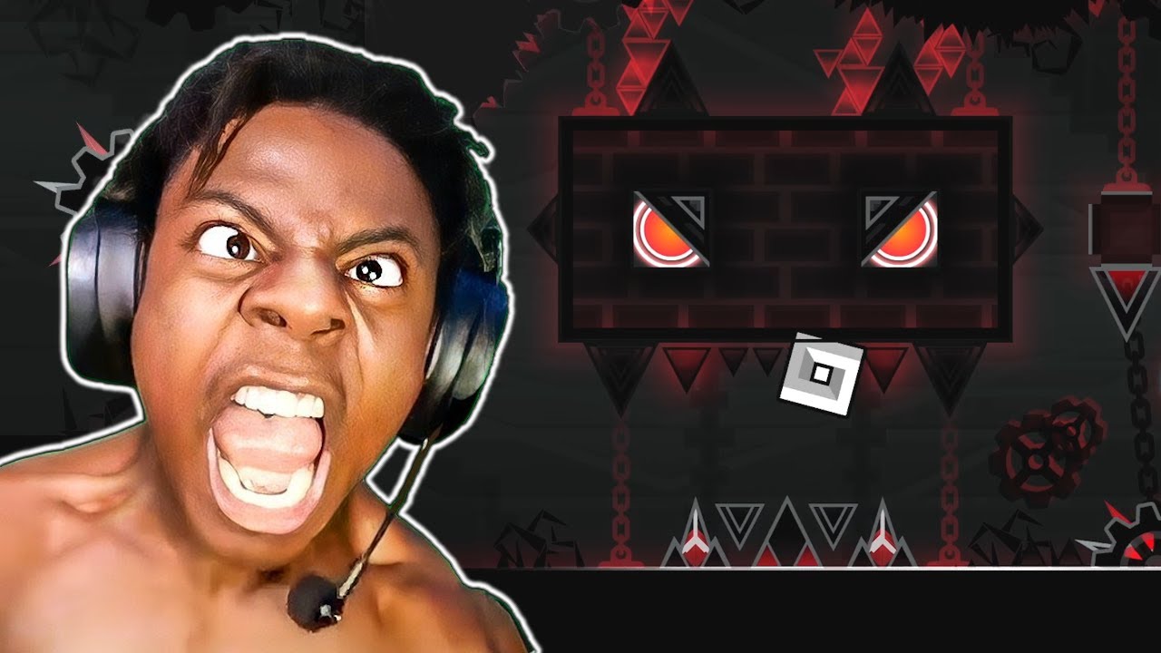 IShowSpeed ​​проходит самый сложный уровень (мемы Geometry Dash)