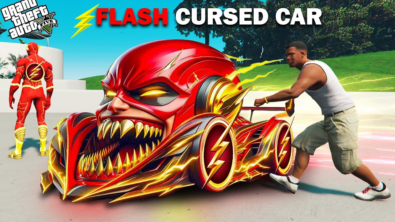 Franklin Stealing Flash Cursed Car in GTA 5 ! | Techerz