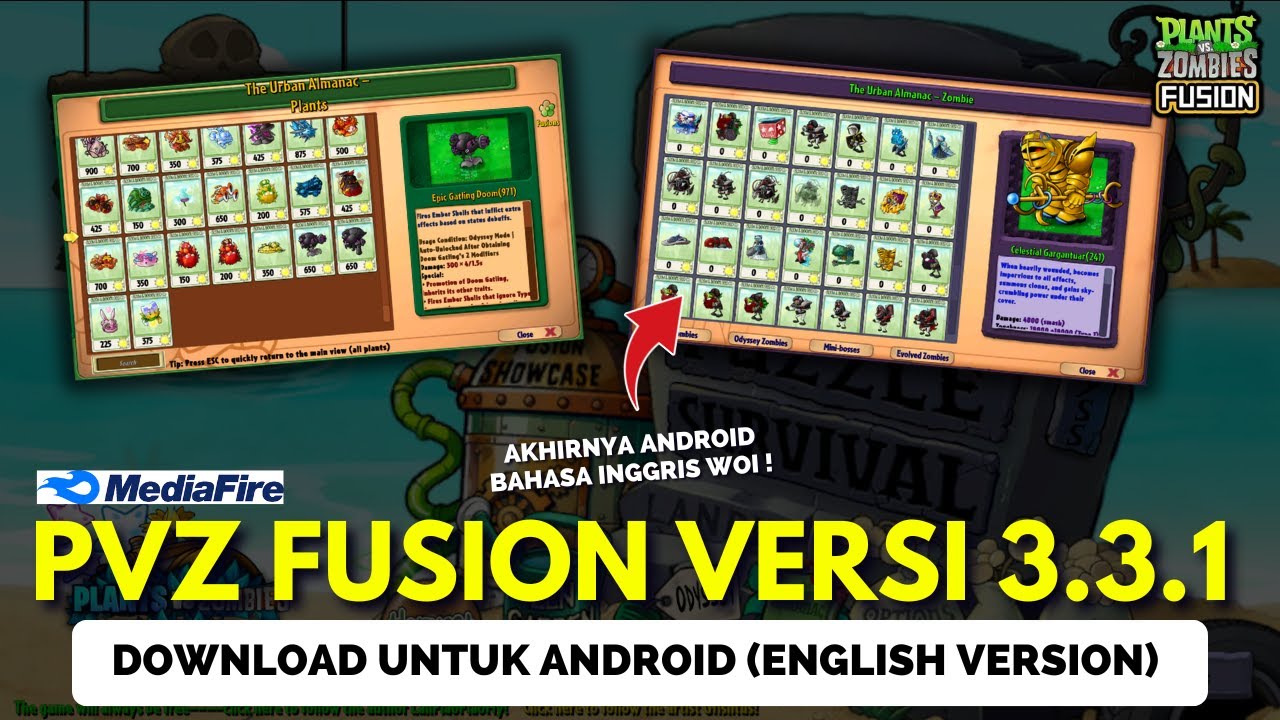 AKHIRNYA UPDATE !! DOWNLOAD PVZ FUSION VERSI 3.3.1 ENGLISH VERSION UNTUK ANDROID