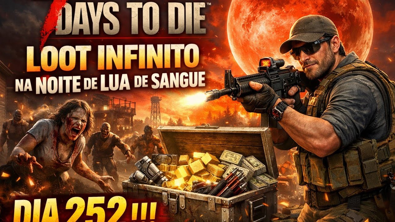7 DAYS TO DIE - LOOT INFINITO NA NOITE DE LUA DE SANGUE, DIA 252 !!!