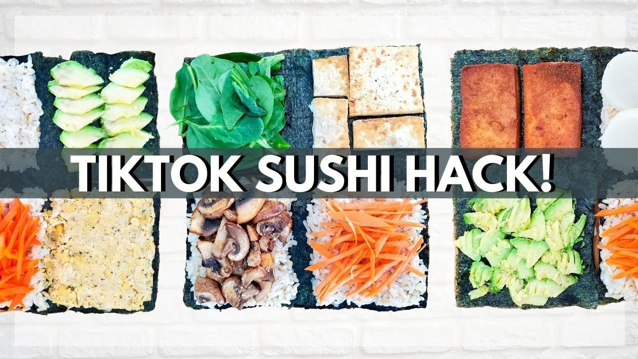 VEGAN SUSHI + KIMBAP WRAP (VIRAL TIKTOK RECIPES) // Vegan Hacks