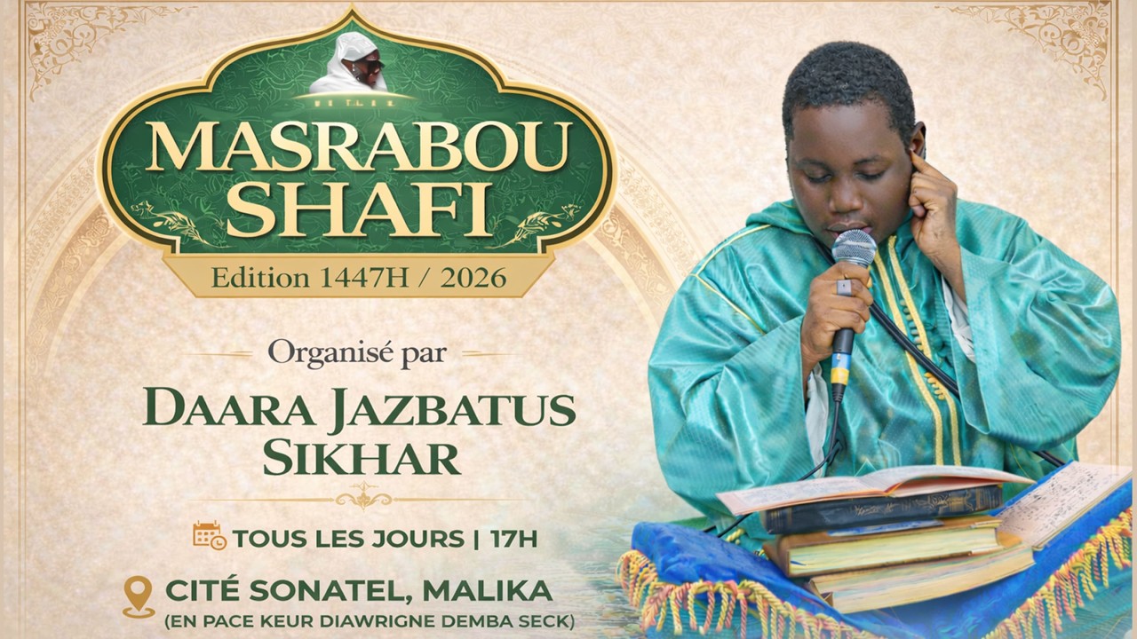 🔴 EN DIRECT MASRABOU SHAFI DAARA JAZBATUS SIKHAR MALIKA CITÉ  SONATEL  1447H / 2026   |  JOUR 15