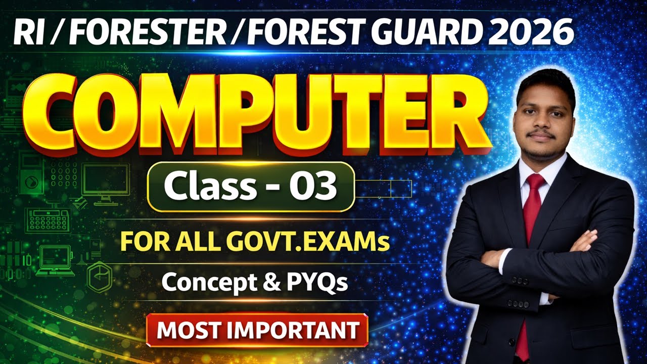 OSSSC RI ARI Forest Guard/Forester/Excise Constable Computer Class-03🎯/Forest Guard Computer PYQs