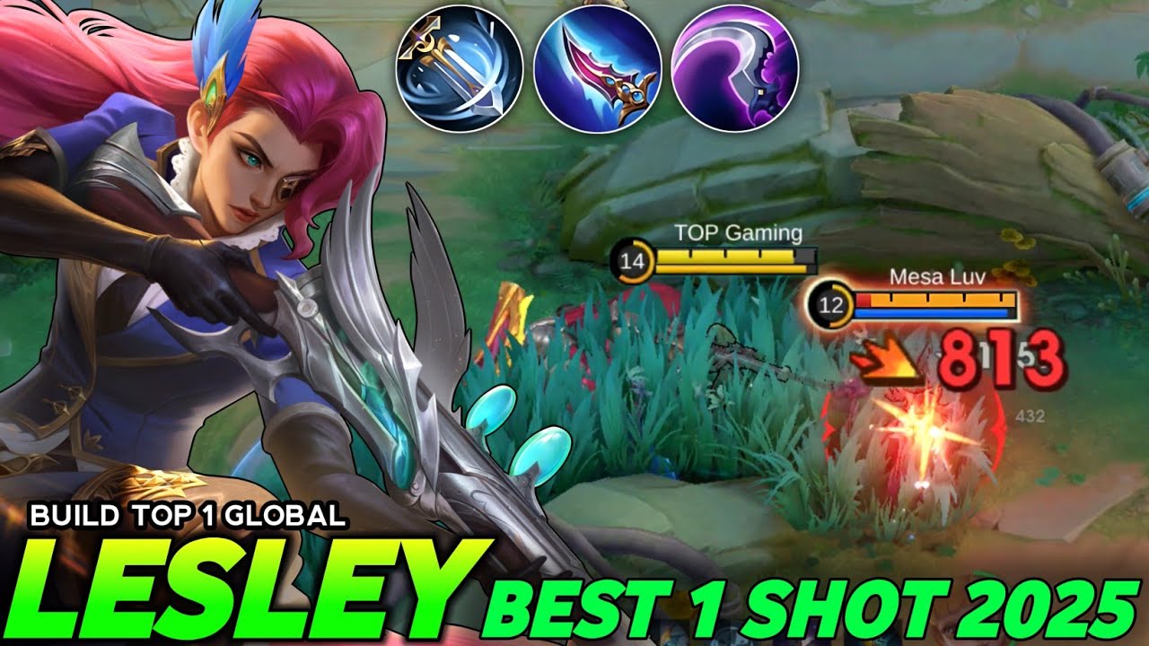 LESLEY 100% BEST DAMAGE BUILD AND EMBLEM!! (lesley best build 2025) - MUST TRY! - MLBB