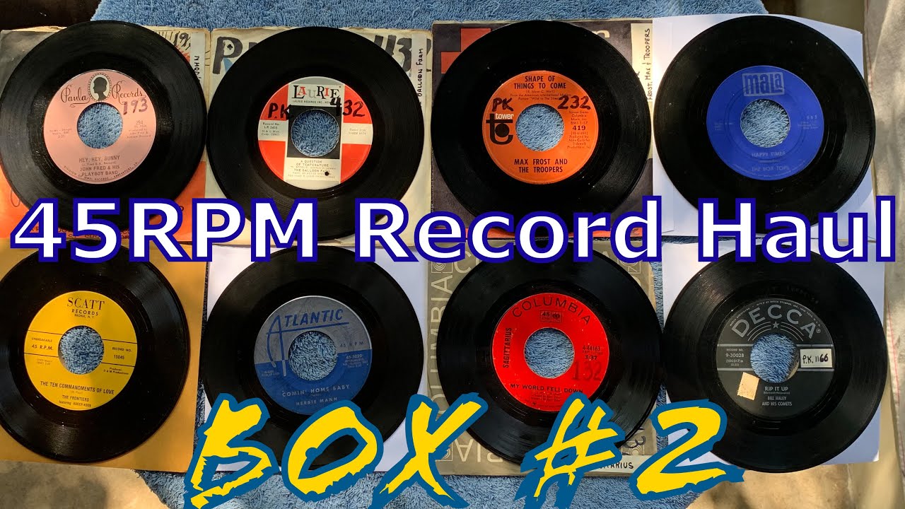 Lot Of 45 RPM Vinyl Records - Box Two - Garage Rock, Jazz, & Soul Rareties