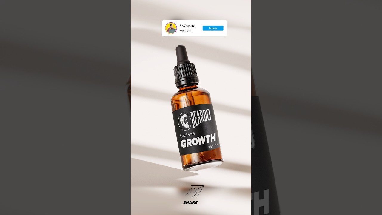 Creating Beardo Beard & Hair Growth Oil Mockup in Photoshop | Premium Grooming Packaging Design