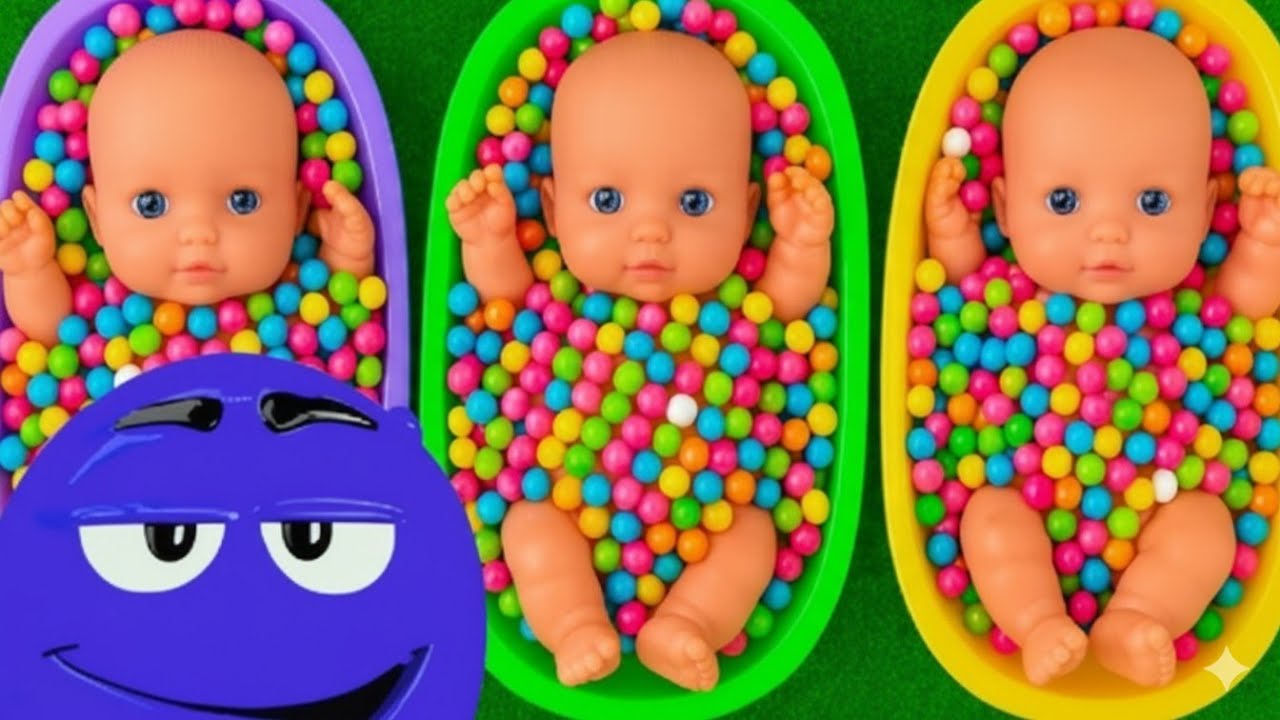 7 Minutes Satisfying Video | Mixing Funny Candy ASMR & Make Up in 3 Bathtubs with Baby Shark Slime