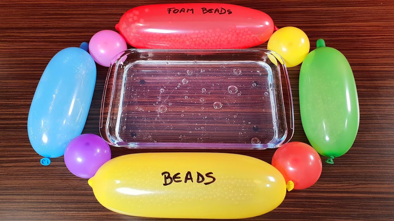 Mixing Stuff From Funny Balloons into Clear Slime DIY Oddly Satisfying