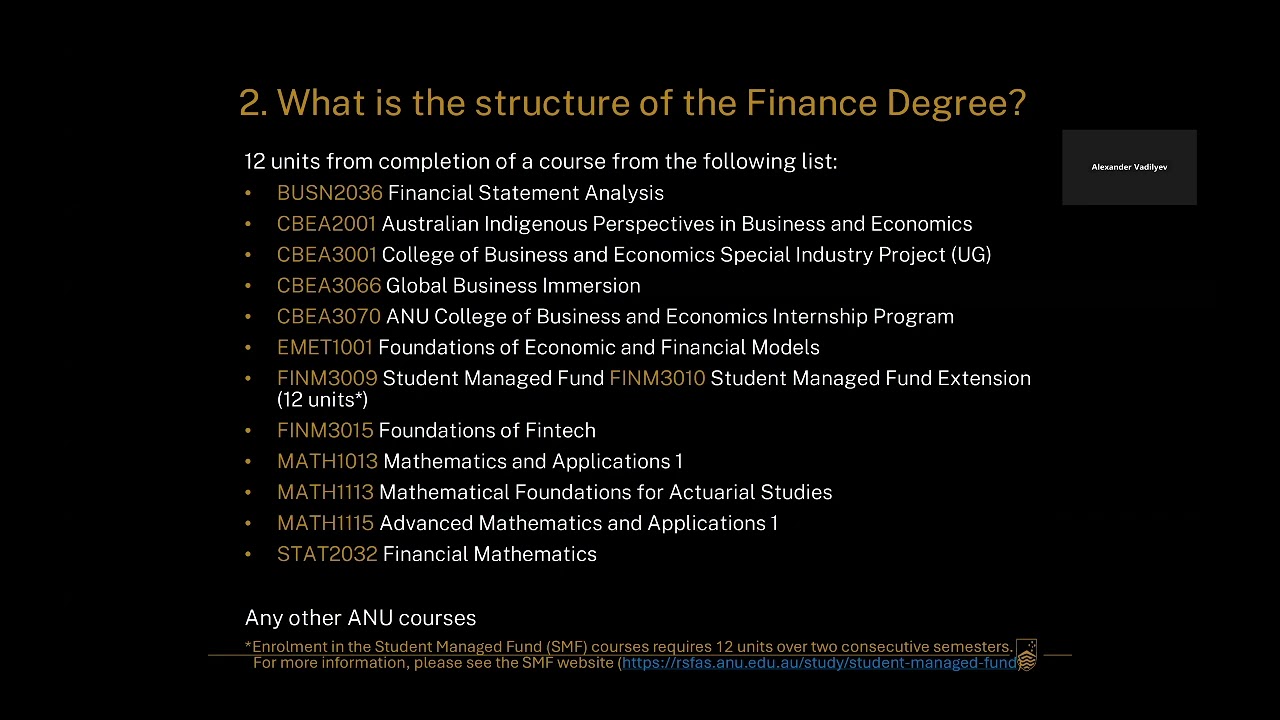 Finance, Actuarial Studies and Statistics at ANU