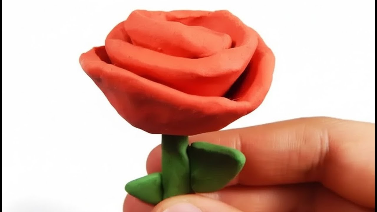 C&oacute;mo hacer una rosa de plastilina paso a paso f&aacute;cil, explicado, arcilla polim&eacute;rica