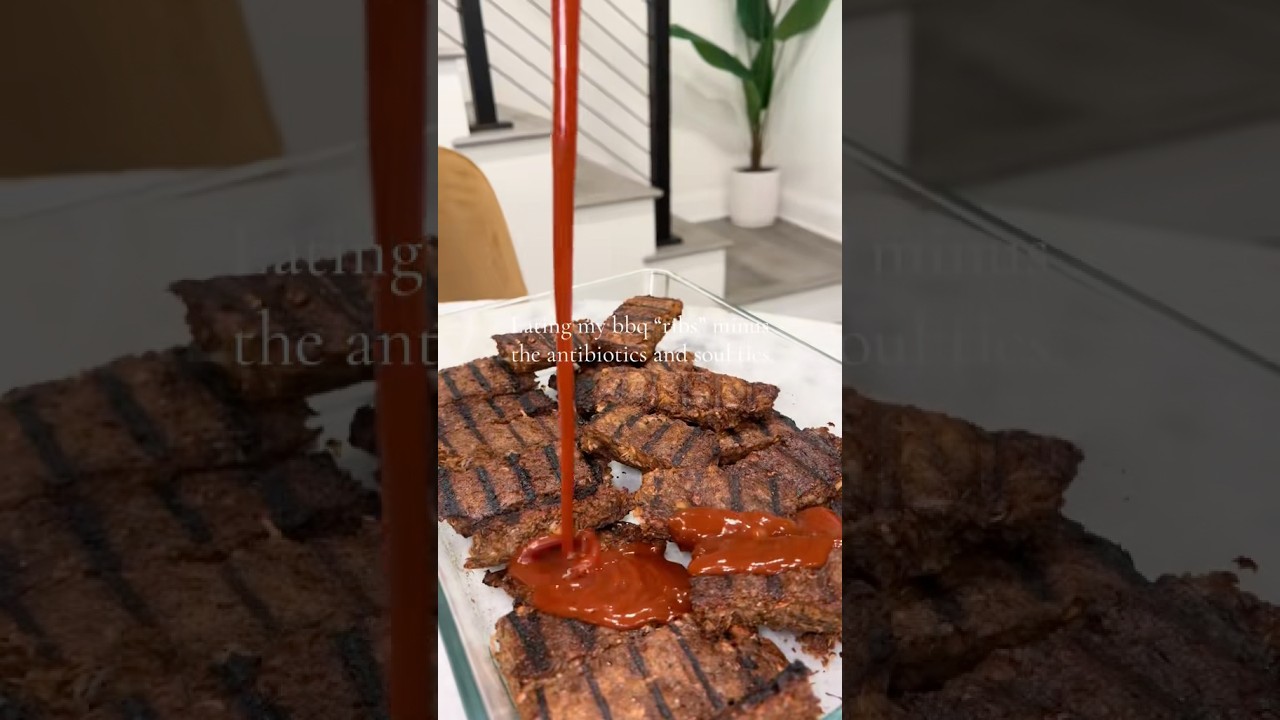 Plant Based BBQ Ribs at MYALCHE.com #bbq #bbqlovers #ribs #vegan #plantbased #foodie #food #shorts
