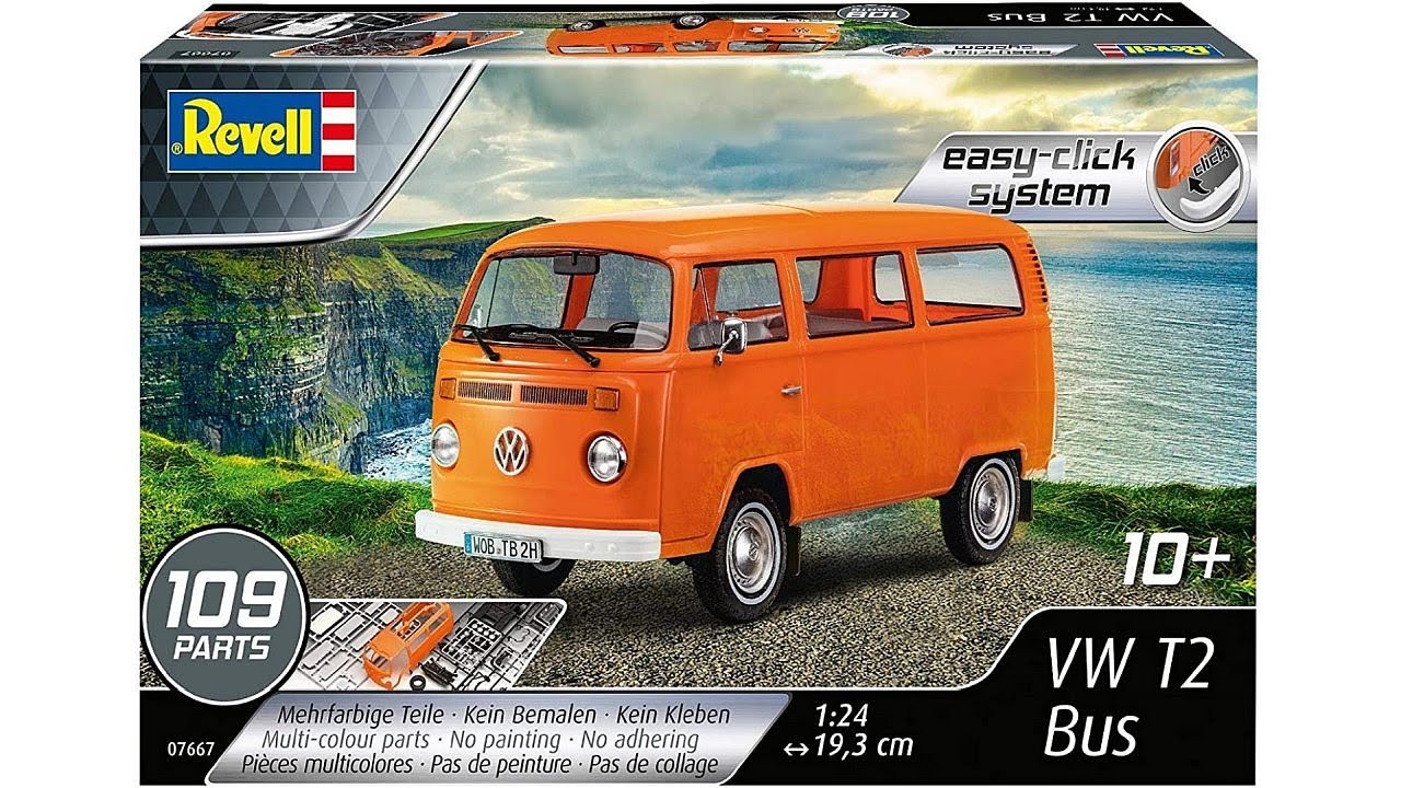 Whats In The Box | Revell VW T2 Bus , Easy Click System Kit.