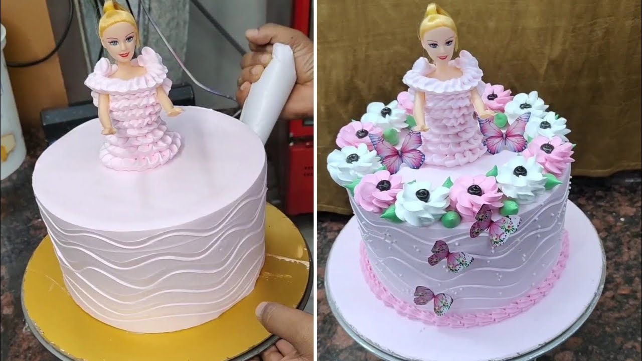 New Beautiful Doll Theme Cake 🎂 | Princess Birthday Cake Design | Cute Girl Cake Design 