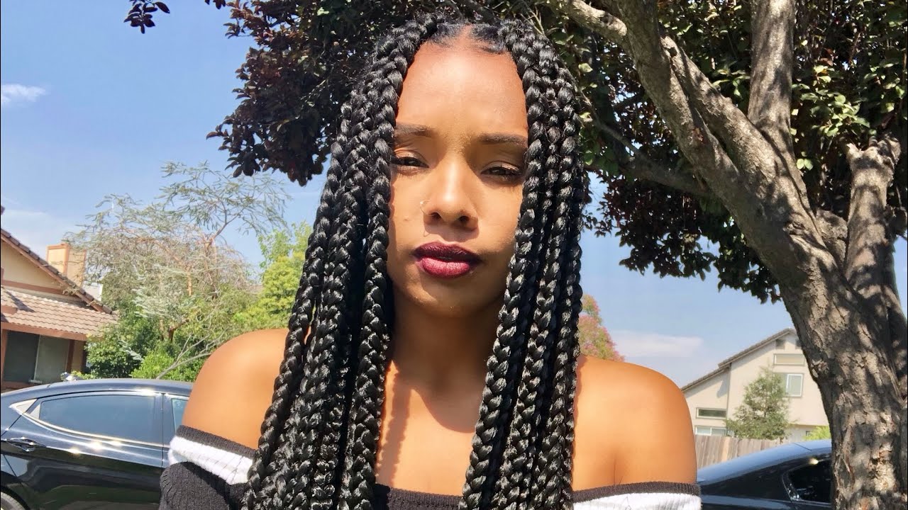 JUMBO BOX BRAIDS RUBBERBAND METHOD