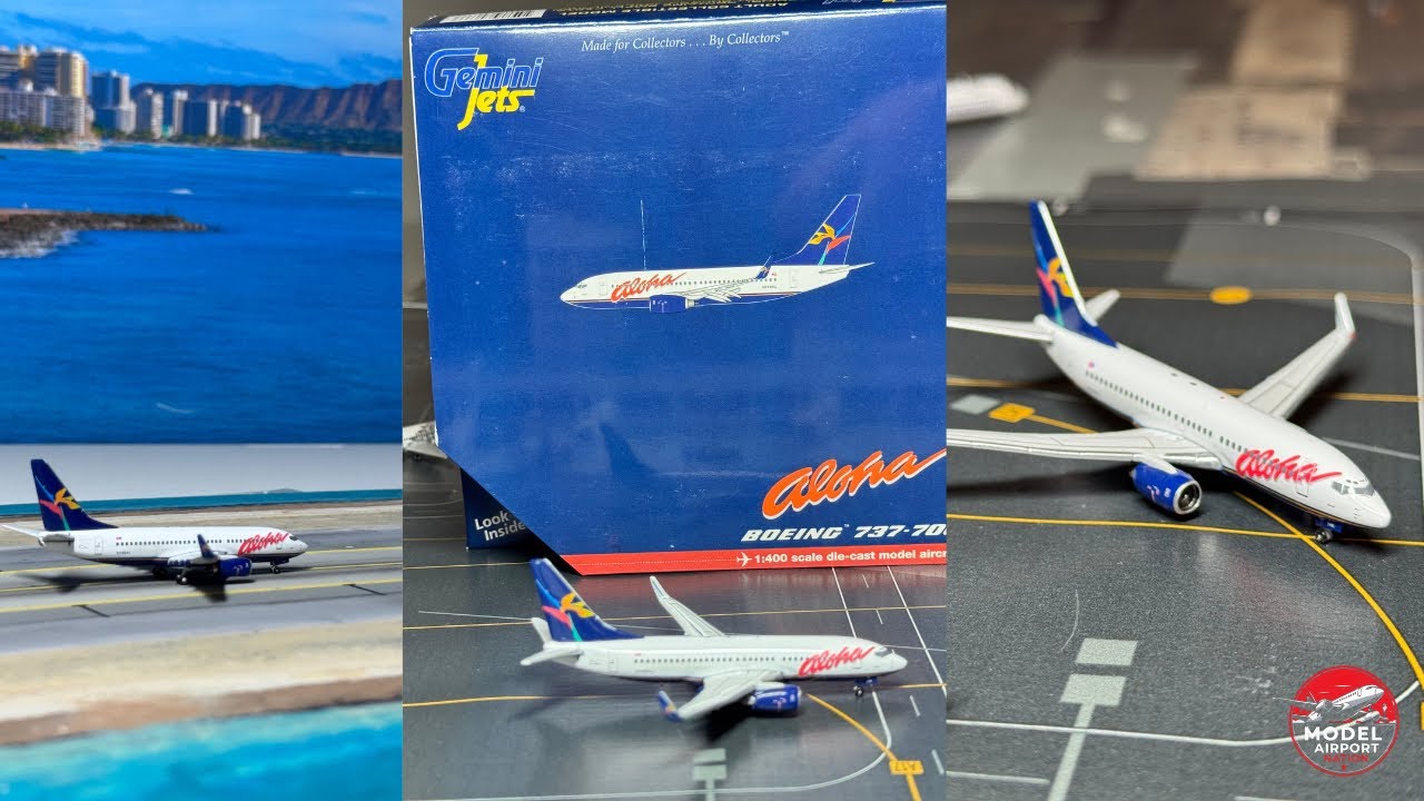 Модель самолета Boeing 737-700 авиакомпании Gemini Jets Aloha Airlines в масштабе 1:400.