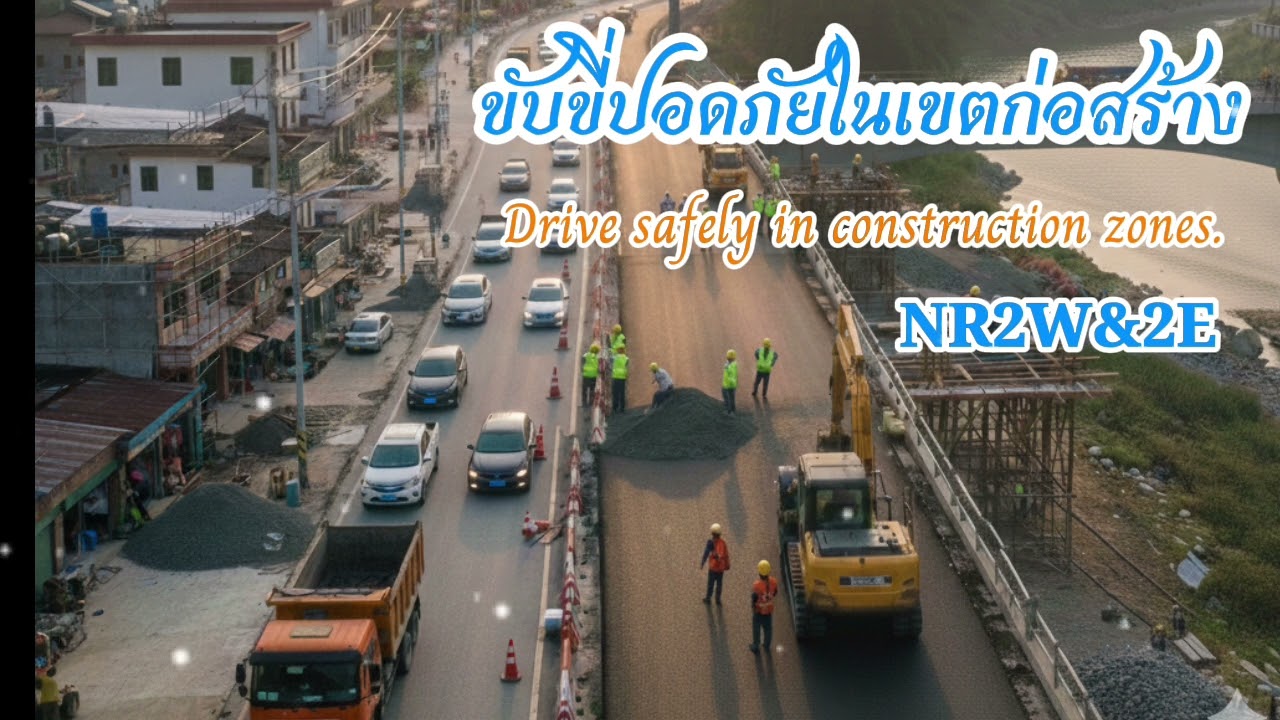 NR2W&2E | ຂັບຂີ່ຢ່າງປອດໄພໃນເຂດກໍ່ສ້າງ-Drive safely in construction zones.