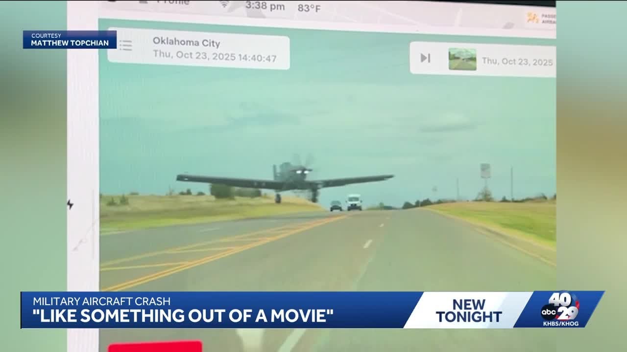 'Like something out of a movie': National Guard plane crash in Oklahoma City caught on dashcam