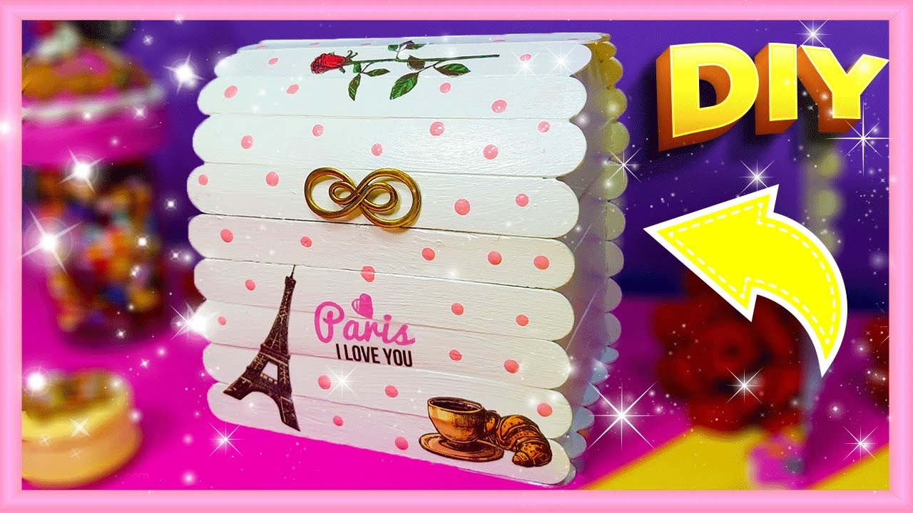 طريقة عمل صندوق اكسسوارات - منظم اكسسوارات  من خافض اللسان DIY  jewelry box✨