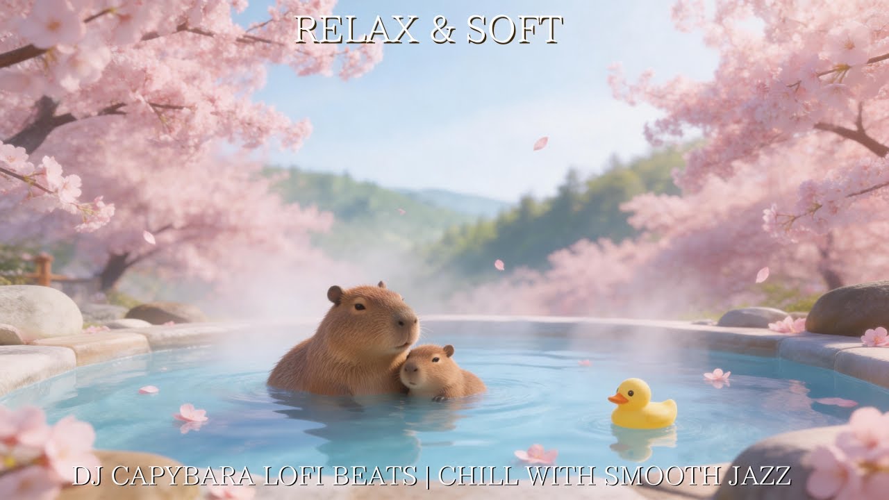 🌸 SAKURA LOFI BEGINS: Peaceful Capybara 癒しの交際 Lofi 読書/リラクゼーション/睡眠 ホワイトノイズHealing companionship