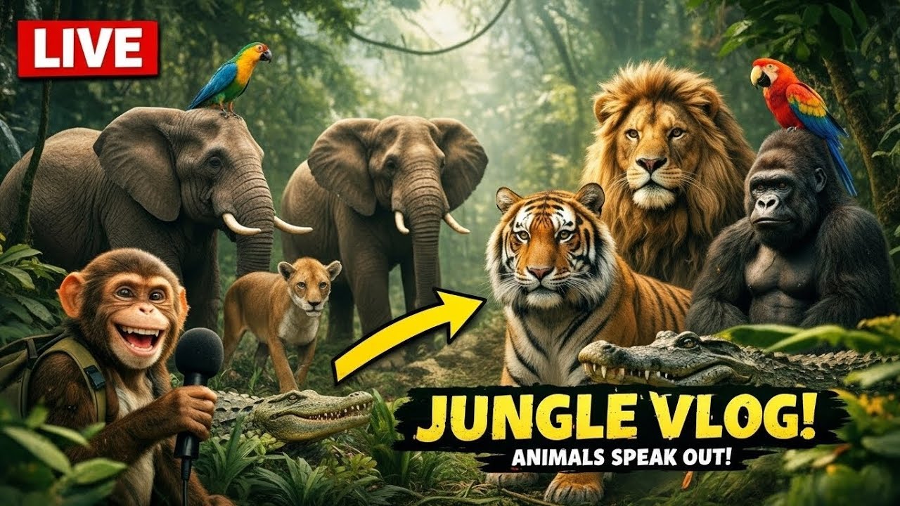 Monkey Is a Vlogger |🐒🎤 Jungle Animals Speak!”