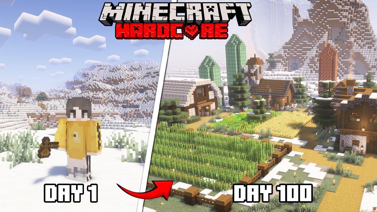 เอาชีวิตรอด 100 วันผจญภัยดินแดนหิมะ | Minecraft Hardcore 100 Days