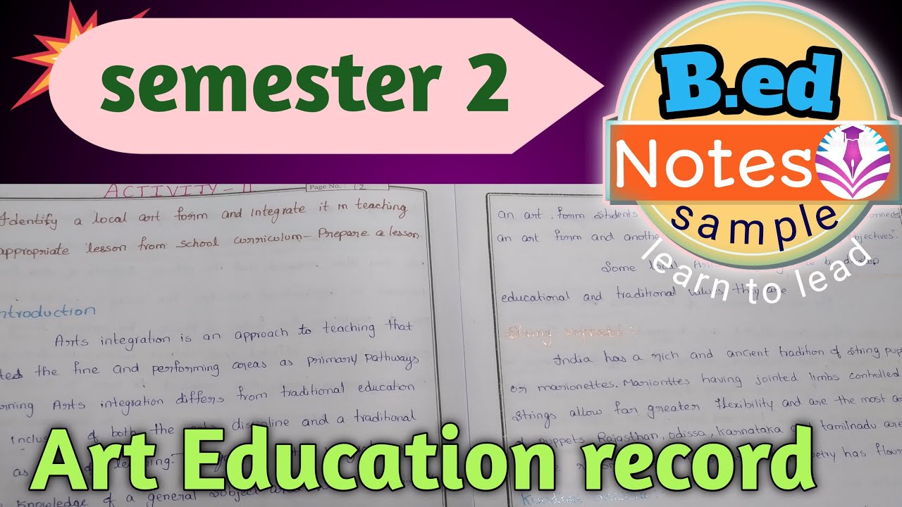 B.ed 2nd sem Art education Record