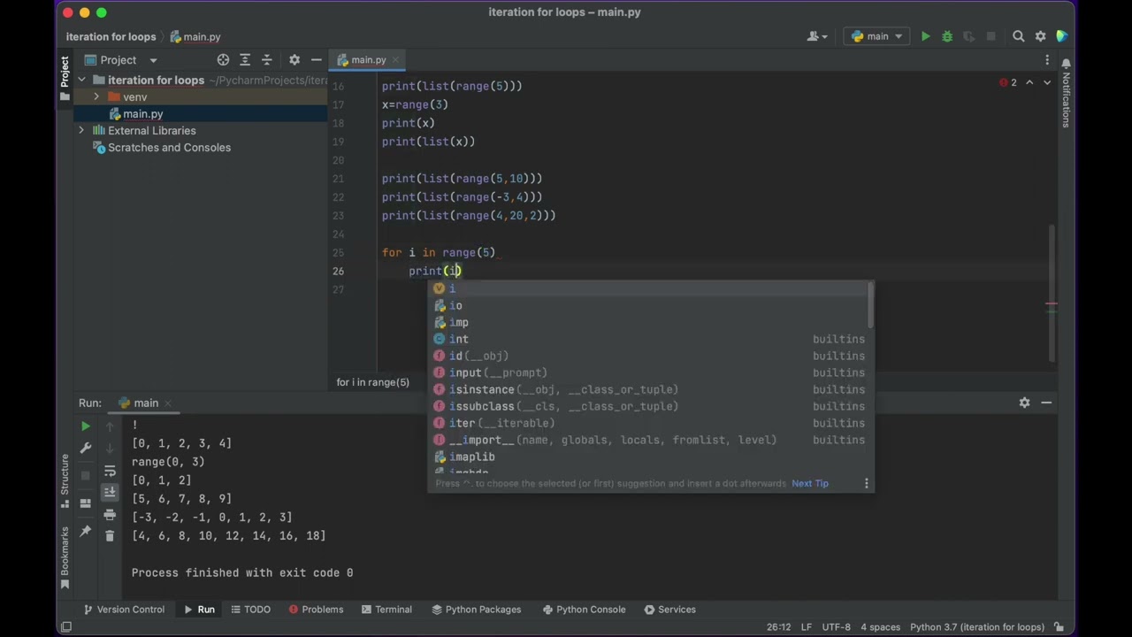 #Python Crash Course - Iteration, For Loops and Range Function