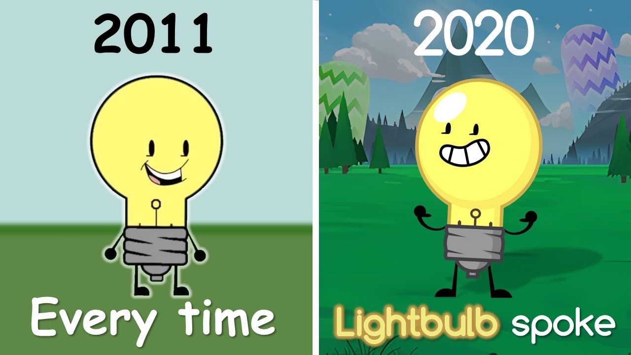 Every time Lightbulb spoke in Inanimate Insanity / Evolution of Lightbulb's voice [UPDATED]