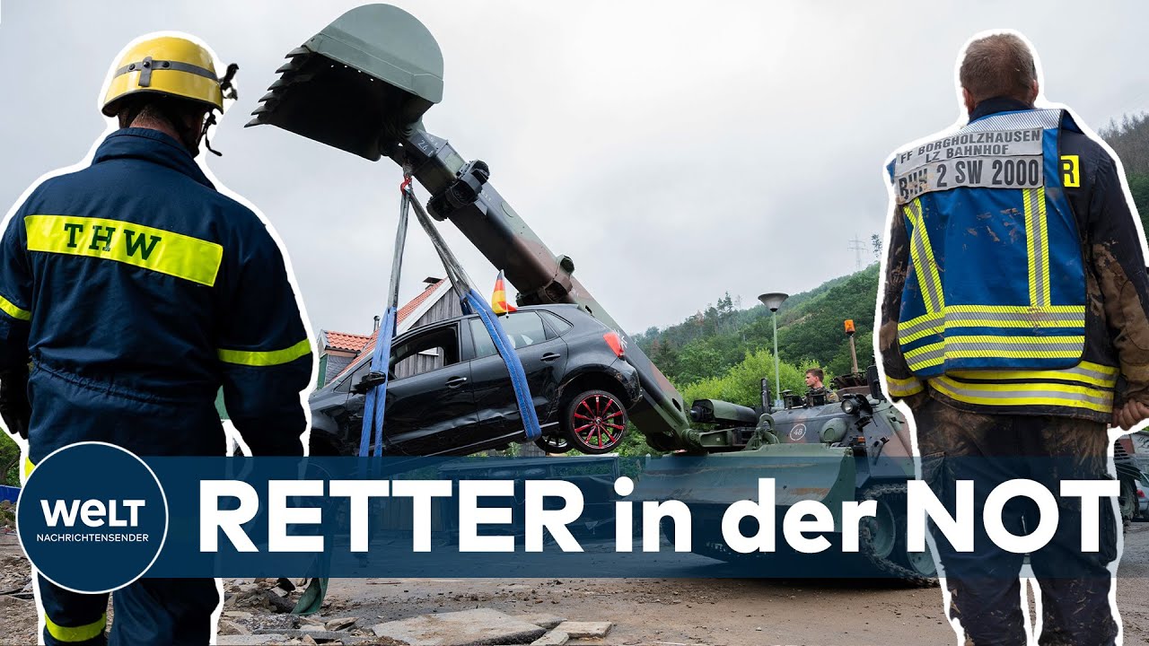 EINSATZ FLUTKATASTROPHE: Ehrenamtliche Hilfe von THW, Bundeswehr, Feuerwehr und Freiwilligen