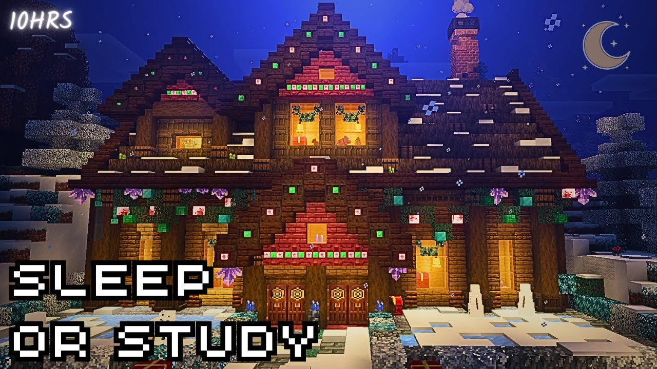 Minecraft Music for Sleep: 10 Hrs C418 OST in a Cozy Winter Cabin